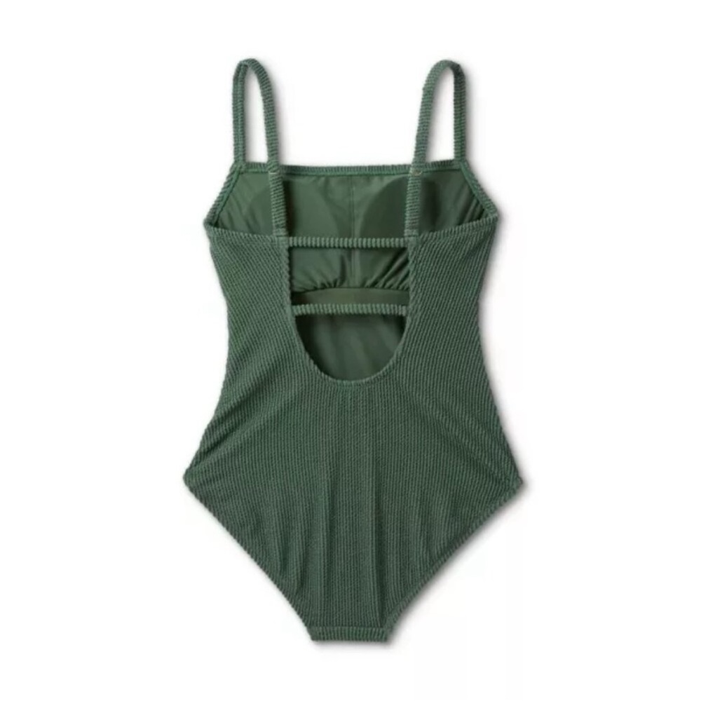 🆕 RESERVED E4L Kona Sol Women’s Pucker Textured Square Neck One Piece Swimsuit - Picture 2 of 12